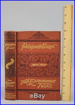 1894 Antique 1st Edition Mark Twain PUDD'NHEAD WILSON Black Americana Novel Book