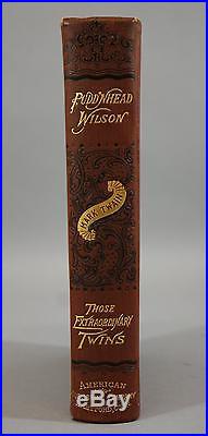 1894 Antique 1st Edition Mark Twain PUDD'NHEAD WILSON Black Americana Novel Book
