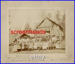 1897 CABINET PHOTO BLACK AMERICANA CHURCH SCHOOL GROUP Columbus North Carolina