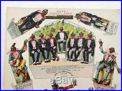 1898 Racist Black Minstrel Paper Doll Show 10 pieces Uncut