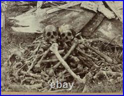 1899 AFRICAN AMERICAN Hansen & Finger CUBA Bones SKULLS Pile Cabinet Card PHOTO