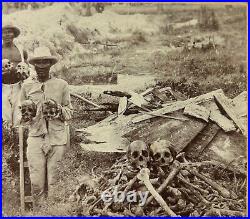 1899 AFRICAN AMERICAN Hansen & Finger CUBA Bones SKULLS Pile Cabinet Card PHOTO