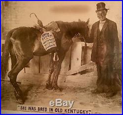 1899 Black Americana Green River Whiskey Advertising Photo 19x22 Antq. FrameSEE