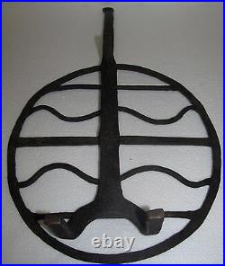 18th Century Wrought Iron Rotating Antique Roaster With Rat Tailed Handle