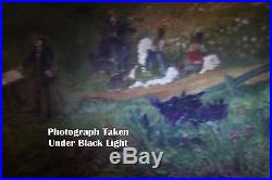 1900 Antique Black Americana Folk Art Southern Cotton Plantation Oil Painting