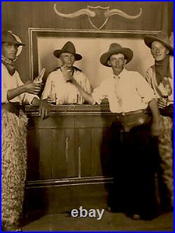 1900's African American Cowboy at Saloon Drinking Beers With White Cowboys