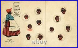 1907 Black Americana Pickaninnies Mechanical Puzzle Postcard With Solution