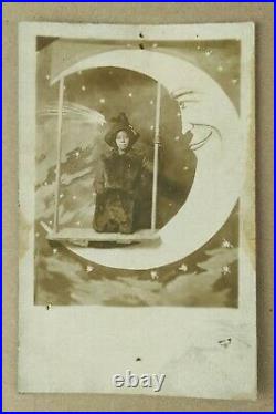 1910's RPPC Paper Moon African American Girl Shea's Studio Cincinnati OH Antique
