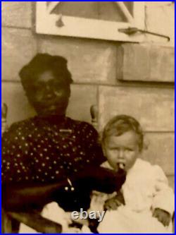 1911 African American Nanny Feeding a Baby Lunch Real Photo