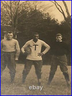 1912 Photo Early Integrated Football Team With African American Player/Coach