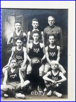 1915 BSA Basketball Team Photo Photograph Boy Scouts of America 16 X 13 Framed