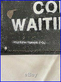 1915 Cast Iron Sign Colored Waiting Room Black Americana Segregation Sign