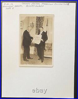 1916 Bain News Photo Type 1-American Inventor Thomas Edison Receives Award