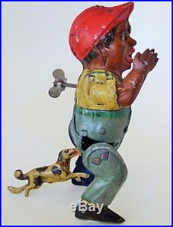1920's Black Americana Poor Pete Tin Litho Wind Up Toy Germany Gunthermann 6.5