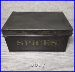 1920's De Lite's Cocoa Spice Cabinet Advertising Tin Americana Rare Vintage