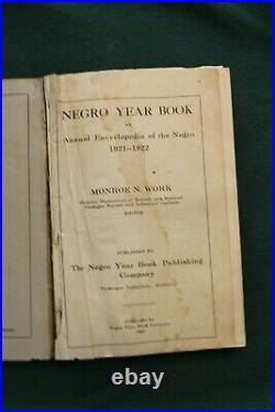 1921-22 Negro Year Book Monroe N Work Tuskegee Normal & Industrial Institute