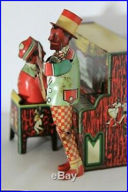 1921 Strauss Ham & Sam Minstrel Team Tin Wind-Up Toy Black Americana Antique