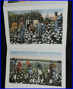 1921 The Land Of King Cotton Black Americana Postcard Souvenir Folder Rare