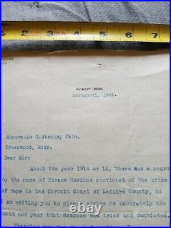 1922 Letter of African American man who committee a crime in MISSISSIPPI