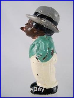 1930 Hubley Sambo African-American cast iron paperweight figure cigar smoker