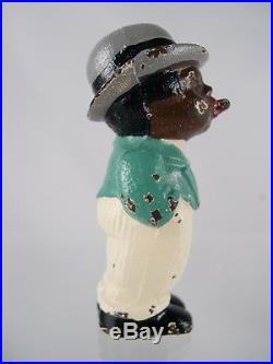 1930 Hubley Sambo African-American cast iron paperweight figure cigar smoker