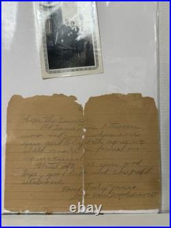 1930's African American Engagement Black History photo Letter Parents Said Yes