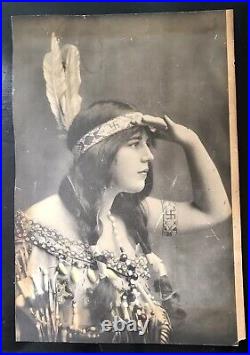 1930's Native American Woman real Photograph WHIRLING LOGS HEAD DRESS BEADED