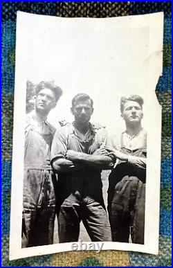 1930s HANDSOME FARM MEN SHOWING AFFECTION bw original photo Midwestern rural 40s