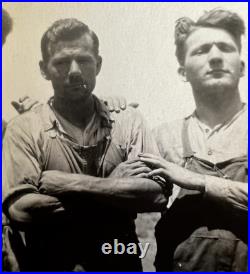 1930s HANDSOME FARM MEN SHOWING AFFECTION bw original photo Midwestern rural 40s