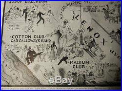1933 Manhattan Magazine A NIGHT-CLUB MAP OF HARLEM E. Simms Campbell COTTON CLUB