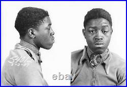 1937 African American Mugshot Photo Black Kid Beat Up By Cops Black Eye Rare