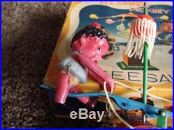 1938 Black Americana Wind Up Celluloid Toy in box Best Maid Pickiniy Pickaninny