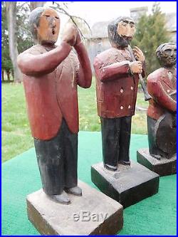1940's Early Black Americana Folk-Art Carved Musicians Amazing Collection