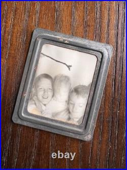 1940s Blurred Face Children Weird Branch Stick PHOTOMATIC PHOTOBOOTH PHOTO