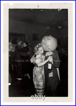 1940s Halloween Mask Americana Dance Snapshot Photo