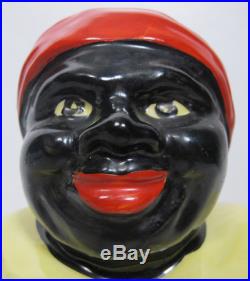 1940s Vtg Pearl China Mammy Figural Black Americana Cookie Jar 22 Karat NR yqz