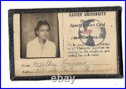 1942-43 Xavier University African American Woman Student ID. Card