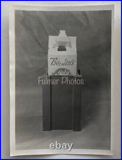 1952 Vintage BORDEN MILK ADVERTISING Press Photo Pack OOAK Milk Carton Holder