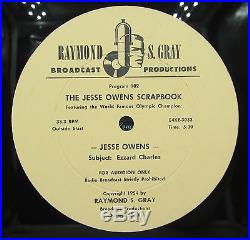 1954 Jesse Owens Scrapbook 33 rpm Record Ezzard Charles & Benjamin O. Davis, Jr