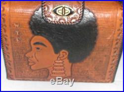 1960's Amazing Afro-American Tooled Leather Purse by WTF