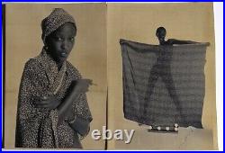 1960s 2 African-American Female Model Professional Photos Semi Nude Smoking Vtg