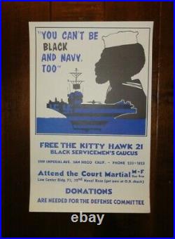 1972 Original Civil Rights & Vietnam Poster, You Can't Be Black And Navy Too