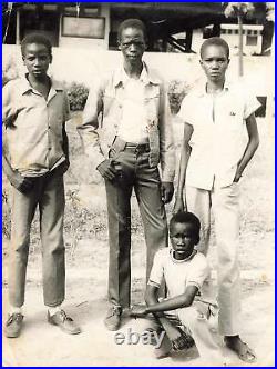 1980s AFRICAN BLACK TEENS Cuba Snapshot Photo SIGNED SICK HANDSTYLE HARD IMAGE