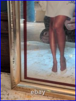 1990's Budweiser Mirrored Sign Black Americana Girls RARE ADVERTISING VTG RETRO