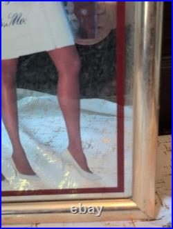 1990's Budweiser Mirrored Sign Black Americana Girls RARE ADVERTISING VTG RETRO