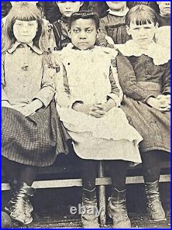 19th C. African American & Native American in School Class Photo Cabinet Card