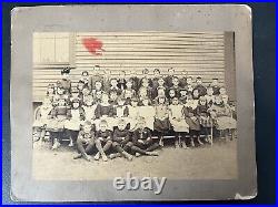 19th C. African American & Native American in School Class Photo Cabinet Card