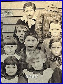 19th C. African American & Native American in School Class Photo Cabinet Card