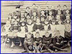 19th C. African American & Native American in School Class Photo Cabinet Card