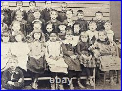 19th C. African American & Native American in School Class Photo Cabinet Card